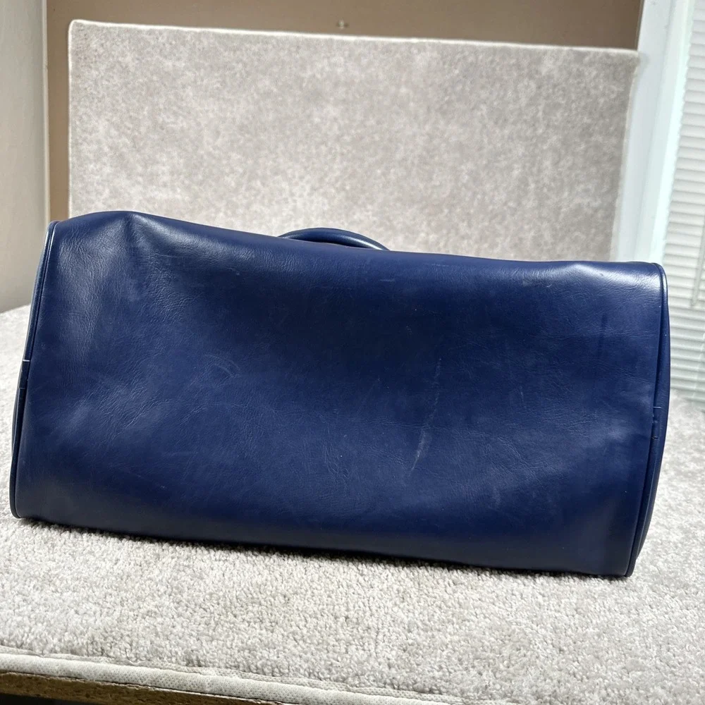 Estee Lauder Travel Overnight Ivory Navy Blue Tote Duffel Large Bag White